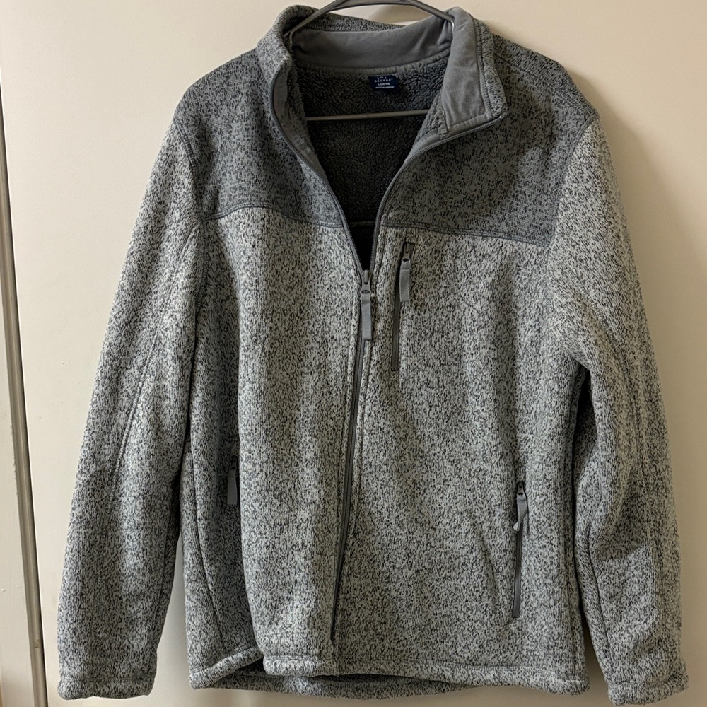 George Men's Heather Gray Zip Up Sweater